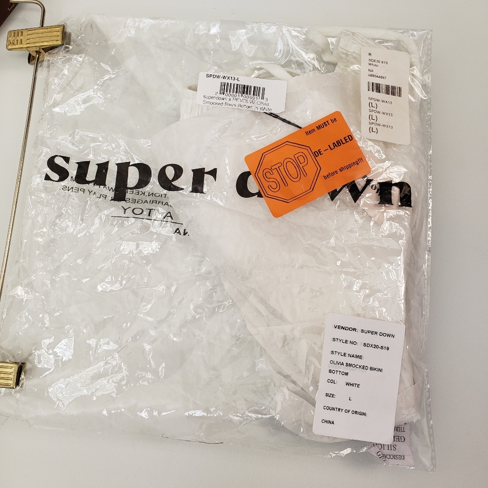 Superdown x Revolve Olivia Smocked Bikini Bottom L - Picture 6 of 8